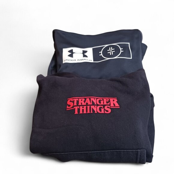 Bundle of 2 Boys Hoodies – Zara Stranger Things & Under Armour Hockey Size 8-10 - Picture 1 of 15